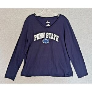 NEW! Penn State V Neck T-Shirt Womens Large Navy Blue Short Sleeve Fanatics